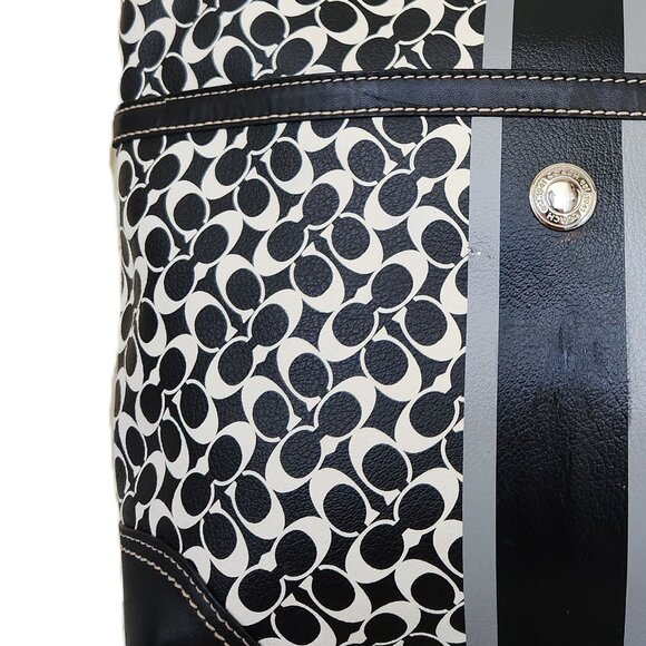 Coach Chelsea Heritage Stripe Signature Handbag Tote Purse - Picture 13 of 14